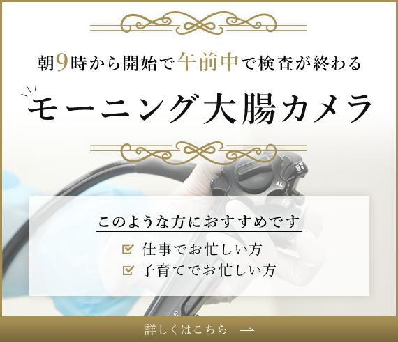 朝9時から開始で午前中で検査が終わる モーニング大腸カメラ このような方におすすめです 仕事でお忙しい方 子育てでお忙しい方