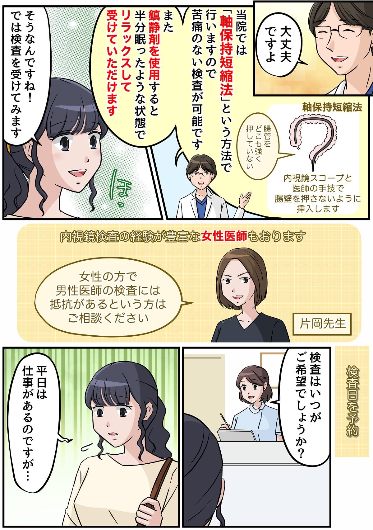 マンガで分かりやすく解説 苦痛のない大腸カメラ検査